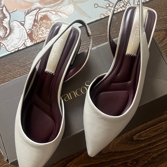 New Franco Sarto Tyra Slate Low Heel Slingbacks 5 - Picture 5 of 8